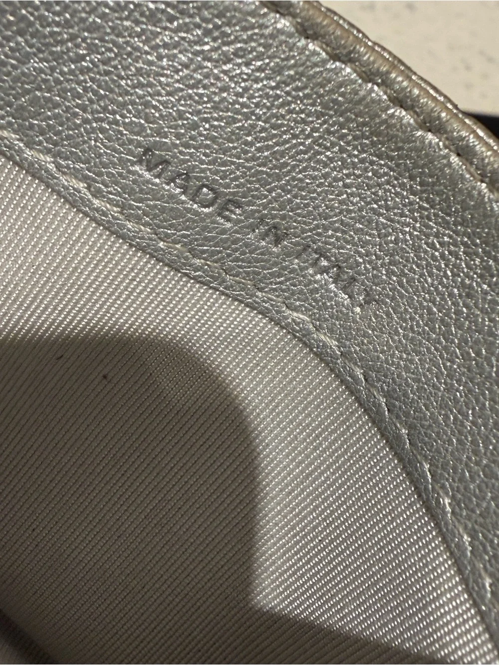 CHANEL Quilted Metallic Silver Card Case